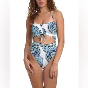 Sunshine79 | Women's Boho Patterned Halter One Piece Swimsuit Size 10 NWOT